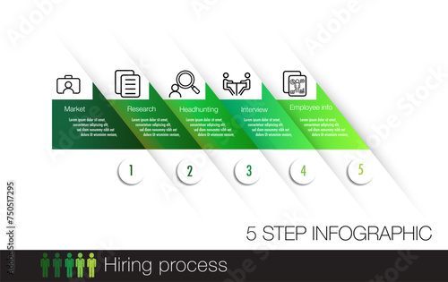 5 step infographic template is designed to illustrate key elements for business direction and marketing strategy. includes sections for diagrams, data representation, growth analysis, arrow timeline,