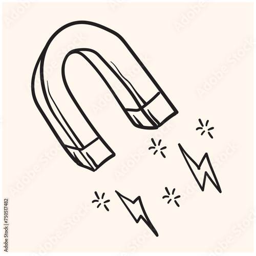 Sketch of a magnet illustration style doodle and line art