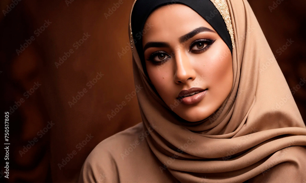 portrait of a Muslim woman in hijab. Selective focus. portrait of a Muslim woman in hijab. Selective focus.