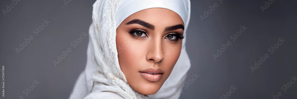 portrait of a Muslim woman in hijab. Selective focus. portrait of a Muslim woman in hijab. Selective focus.