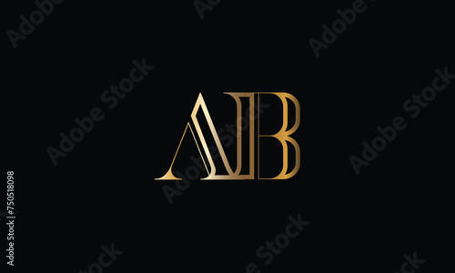 AB, BA, A, B, Abstract Letters Logo Monogram