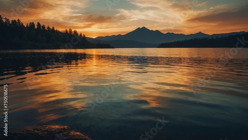 Silhouettes by the Serene Lake