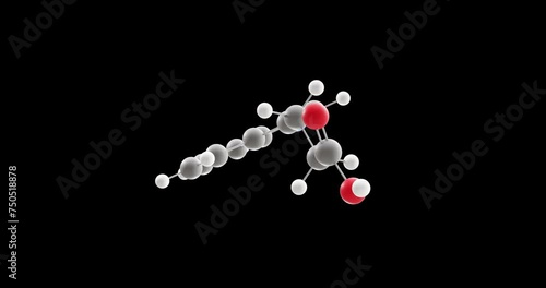 3-indolepropionic acid molecule, rotating 3D model of ipa, looped video on a black background photo