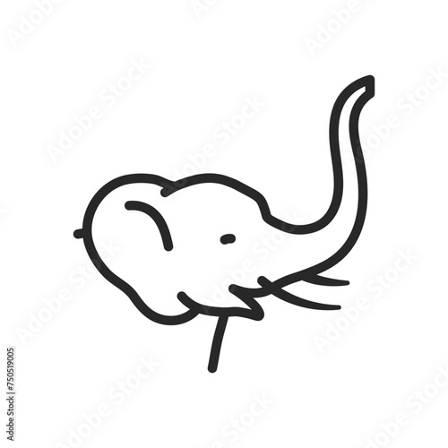 Thin Line Elephant Icon, Republican Party Political Symbol, Linear Outline Vector Sign for Campaign and Election Representation