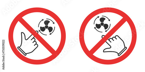 Do not touch fan rotating sign vector illustration