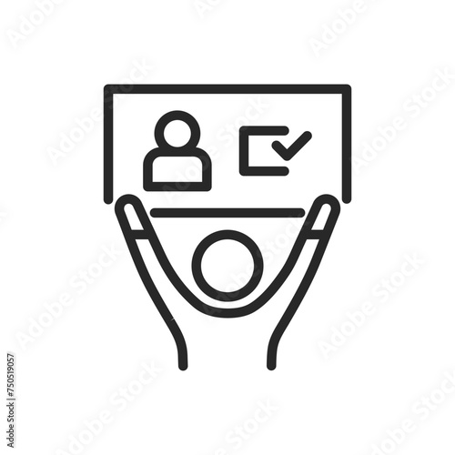 Political Support Meeting Icon, Illustration of Public Rally and Candidate Endorsement. Vector Symbol for Campaign Gatherings and Civic Engagement