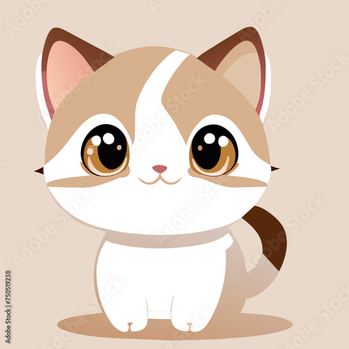 cat calico, vector illustration kawaii