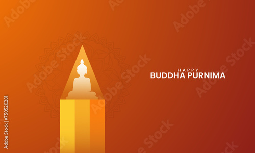 Happy Buddha Purnima Vesak Lord Buddha, Buddha Statue, pencil whit buddha statue, Design for social medai banner, poster, vector illustration.