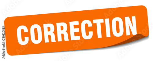 correction sticker. correction label