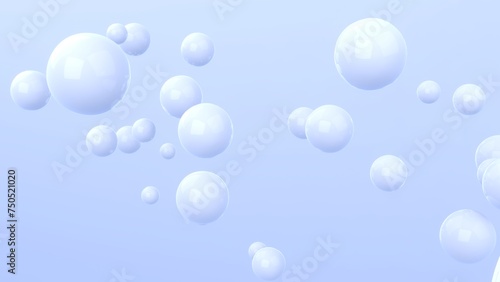 3d rendering background with glossy floating bubbles. Abstract wallpaper. Dynamic wallpaper. Modern cover design. 3D illustration.