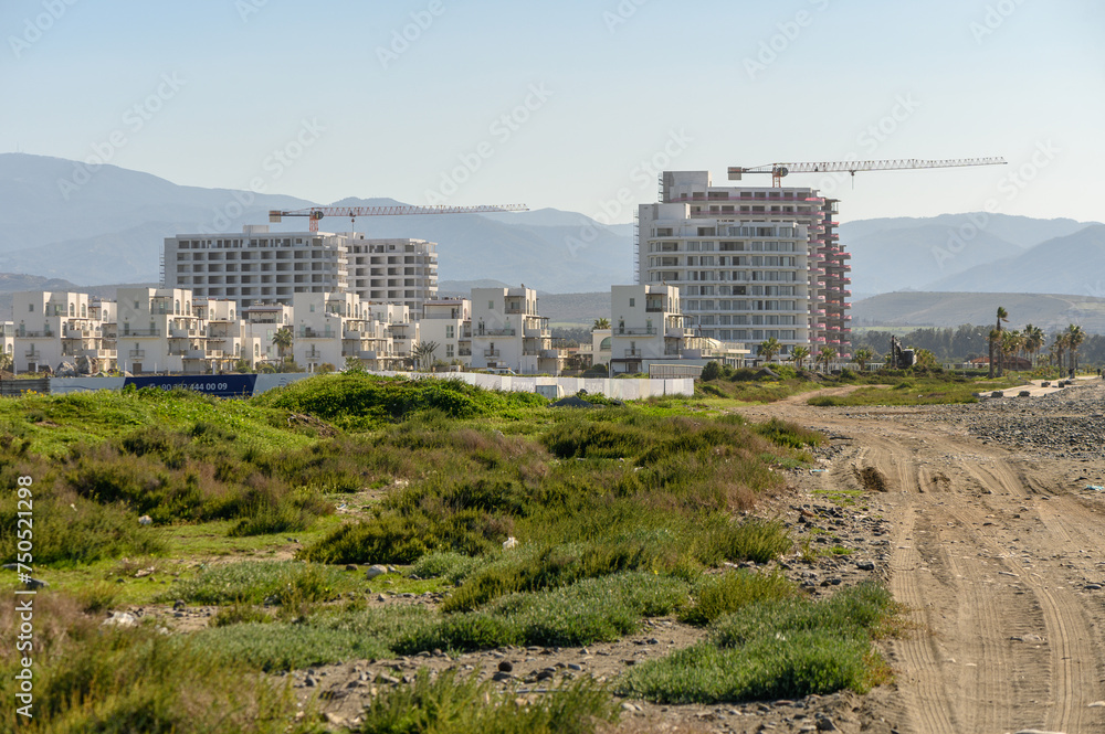 Obraz premium residential complex with white houses in winter in Cyprus 3
