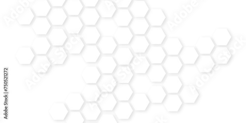 Abstract White Hexagonal Background.honeycomb white Background ,light and shadow ,Hexagonal honeycomb pattern background,Geometric seamless texture white abstract background with hexagons.