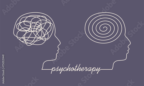 Psychiatric care. Unraveling tangled tangle. Health care concept. Metaphor of problem solving, chaos and mess, difficult situation.