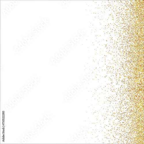 golden shimmering glitter explosion square shape frame with transparent background
