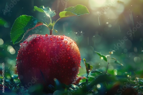 A fairytale apple as it exits the cartoon. It's like we're just dreaming and many miracles happen. Generative AI photo