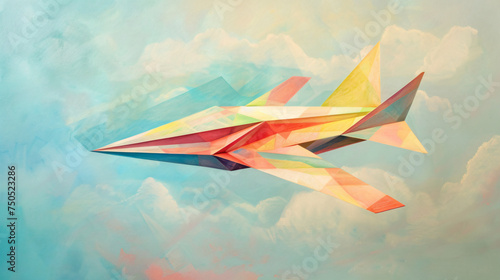 Pastel paper plane