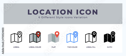 Location vector icon. with different styles vector illustration. photo