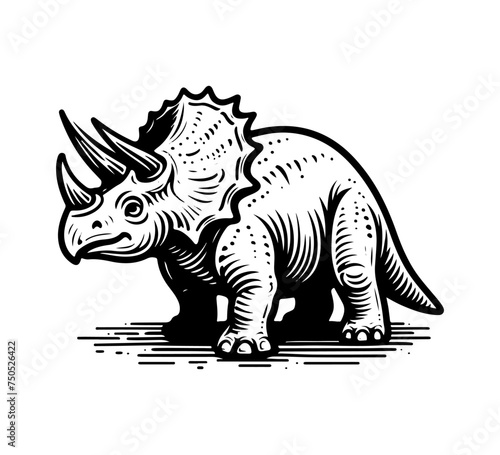 Triceratop Hand drawn illustration vector graphic