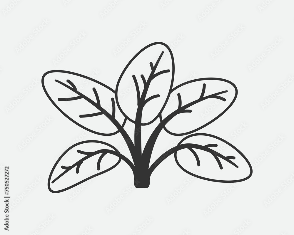 Obraz premium Sprout with leaf vector icon. Plant symbol of nature and environment.