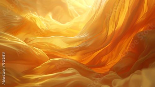 3d rendering golden flowing cloth background. Computer