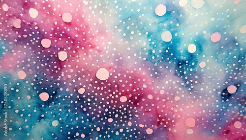 abstract grunge background pink blue watercolor texture with dots pattern colorful hand drawn wallpaper template