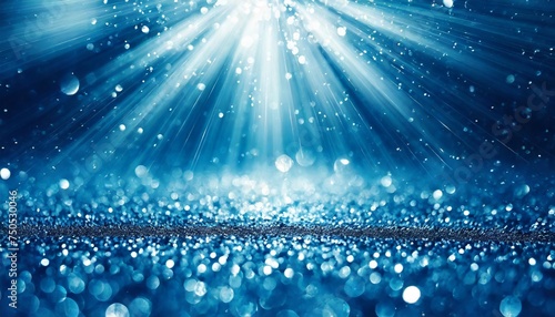 blue glitter sparkle defocused rays lights abstract background © Wayne