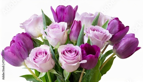 bouquet of soft lilac roses and purple tulips isolated on a transparent background png file floral arrangement can be used for invitations greeting wedding card