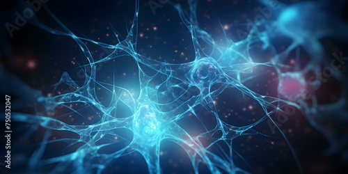 A captivating D visual of nerve cells showcasing their intricate structures and connections. Concept Visual Representation, Nerve Cells, Intricate Structures, Connections © Ян Заболотний