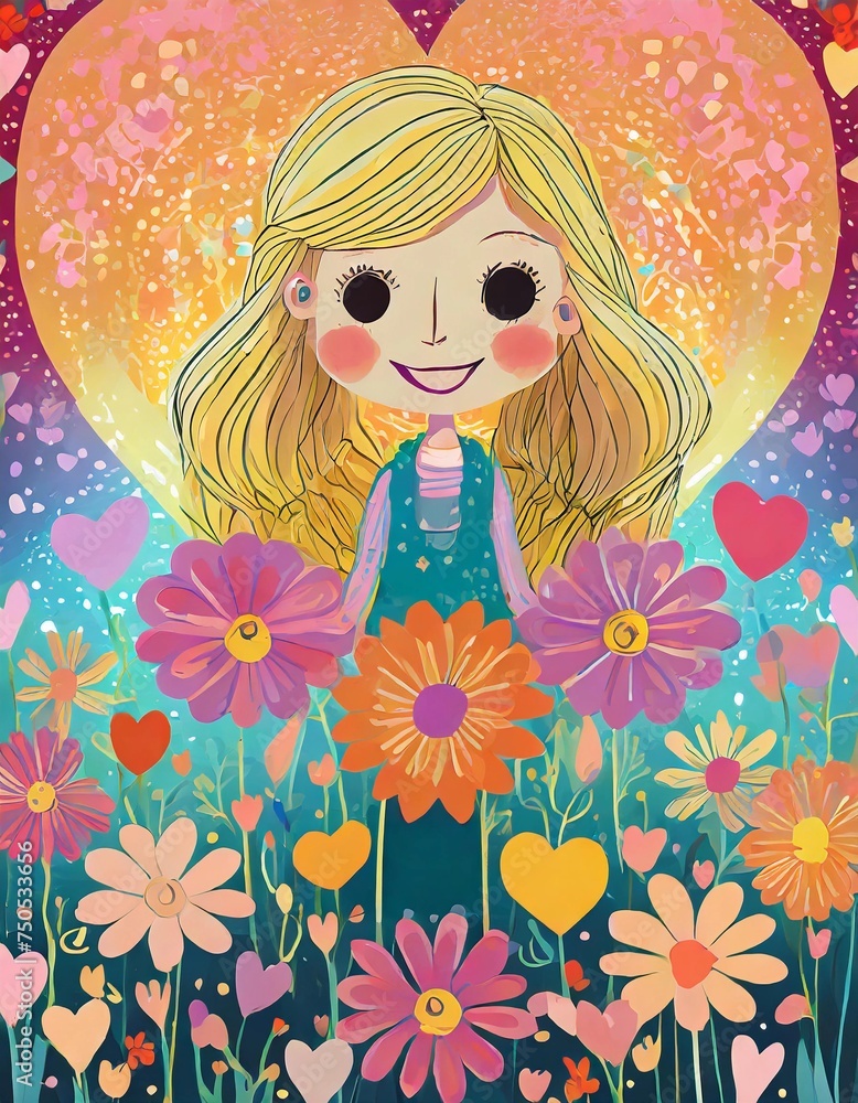 floral card, illustration, mother's day card, mother's day, flowers, hearts, colorful, playful, romantic, childish, cute, pastel floral card, illustration, mother's day card, mother's day, flowers, hearts, colorful, playful, romantic, childish, cute, pastel