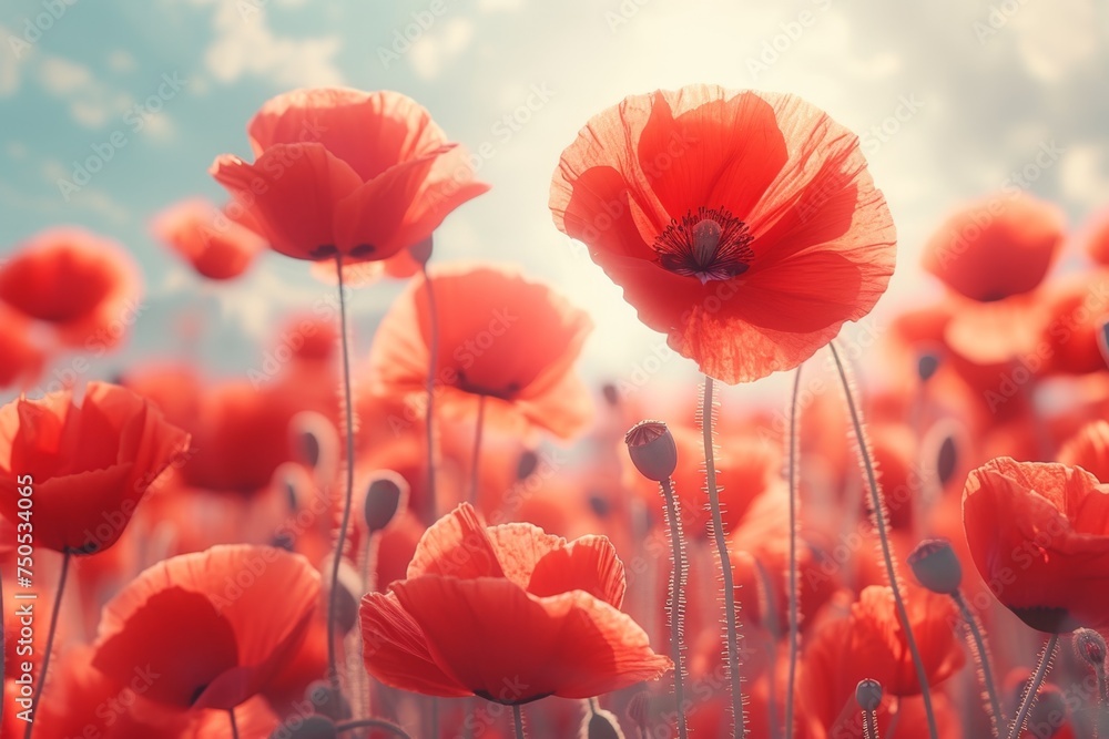 Fototapeta premium spring summer background with bright beautiful flowers
