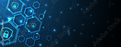 Cyber security and information or network protection. Future cyber technology web services for business and internet project