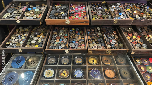 A display case filled with lots of different types