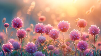 spring summer background with bright beautiful flowers