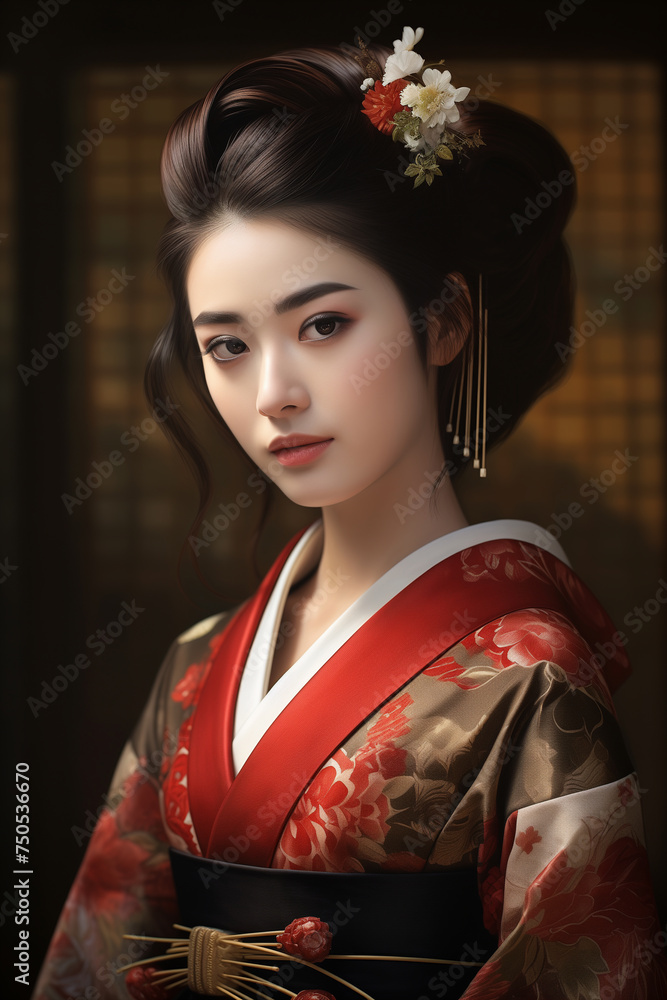 portrait, hyper realistic portrait, magazine portrait, beautiful japanese geisha portrait, hyper realistic portrait, magazine portrait, beautiful japanese geisha