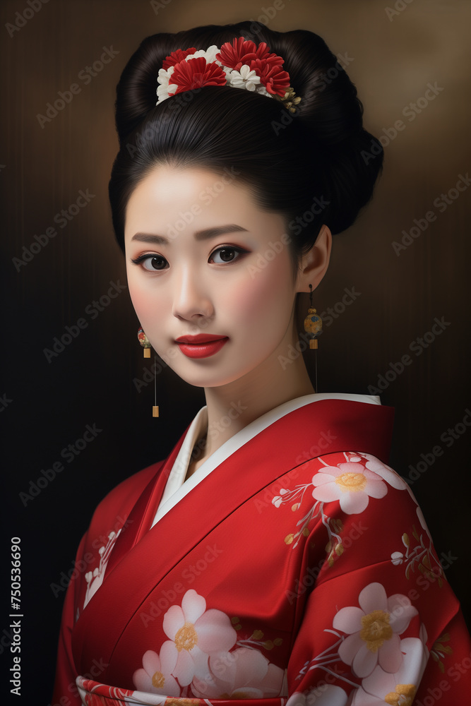 portrait, hyper realistic portrait, magazine portrait, beautiful japanese geisha