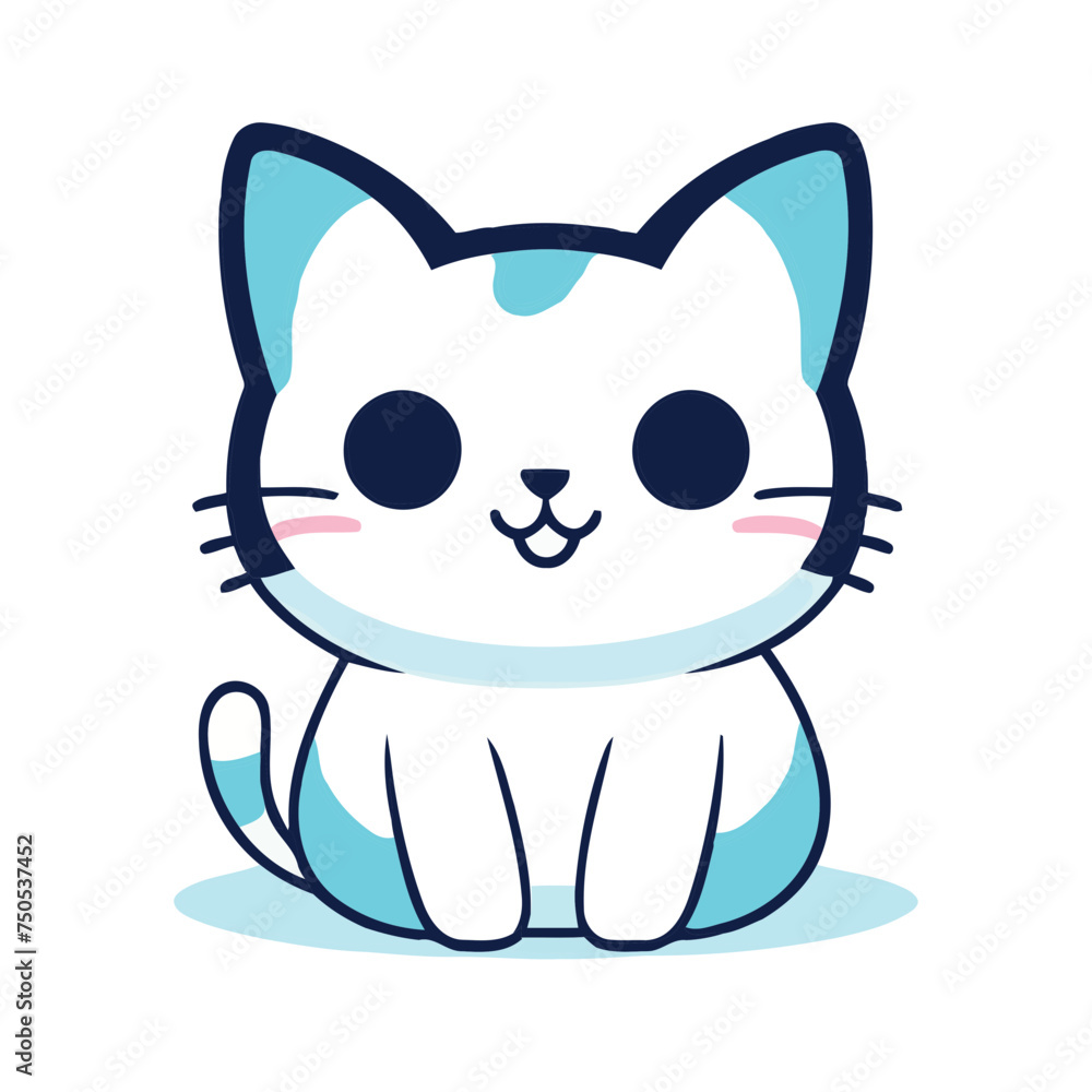 a cute mascot cat logo, simple, vector art, flat design, white background a cute mascot cat logo, simple, vector art, flat design, white background