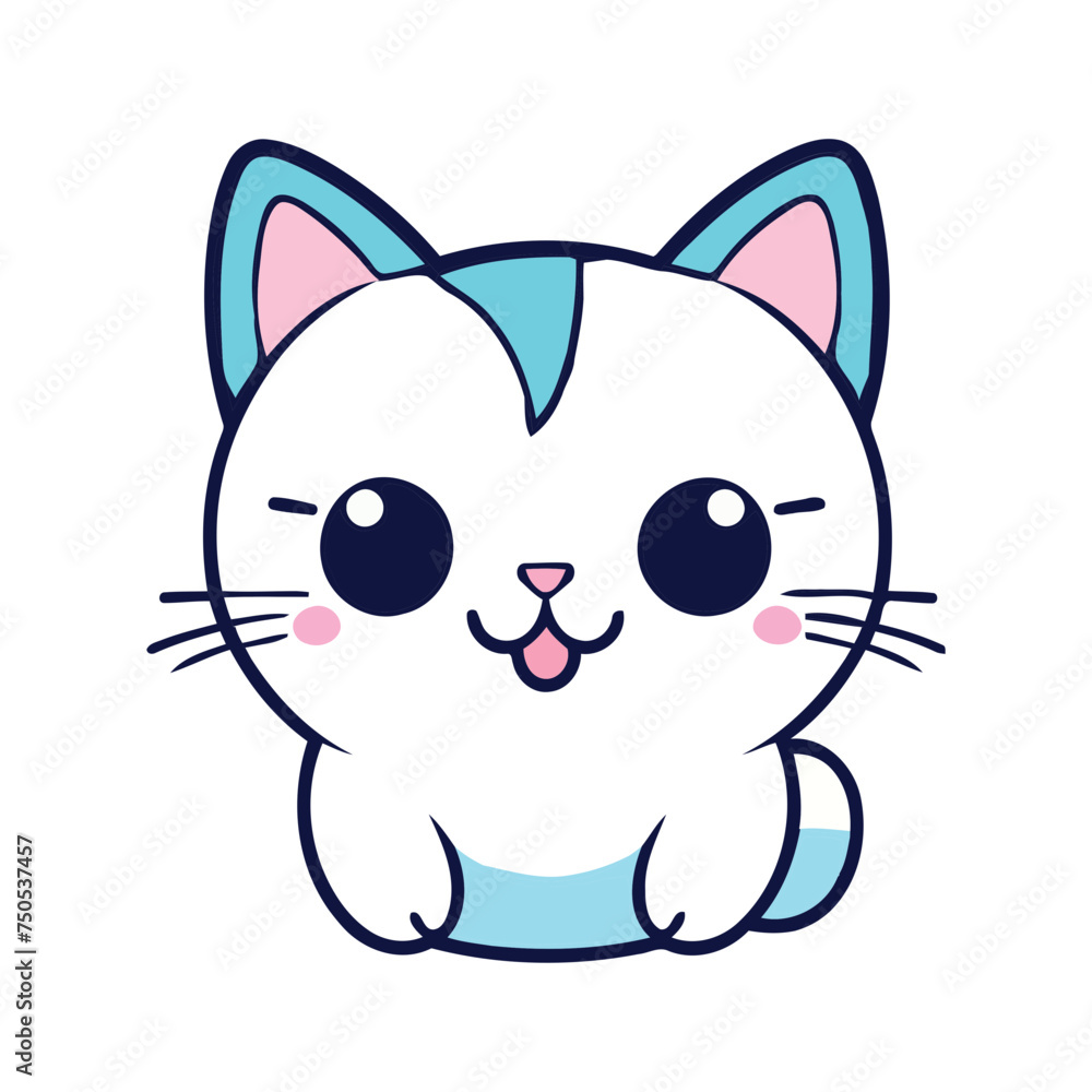 a cute mascot cat logo, simple, vector art, flat design, white background a cute mascot cat logo, simple, vector art, flat design, white background