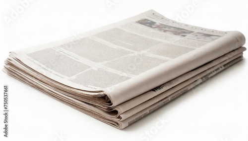 blank newspaper frontpage isolated on white background photo