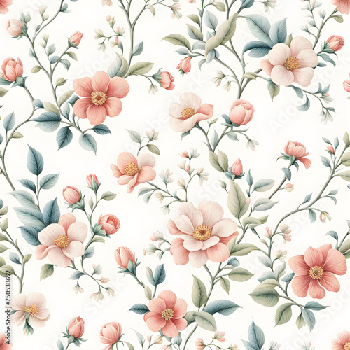 seamless pattern with flowers © HYOJEONG