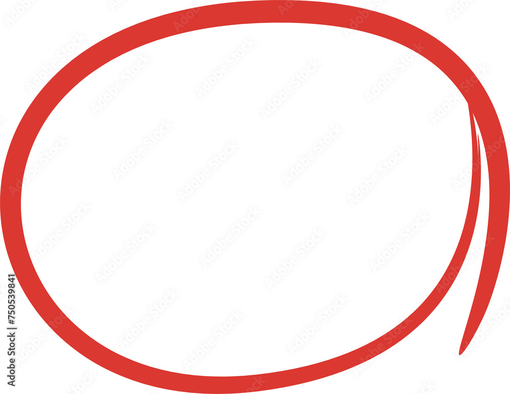 Red Hand Drawn Circle Marker Illustration Red Hand Drawn Circle Marker Illustration