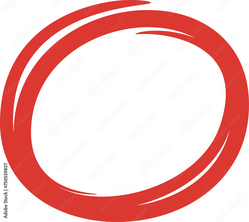 Red Hand Drawn Circle Marker Illustration Red Hand Drawn Circle Marker Illustration