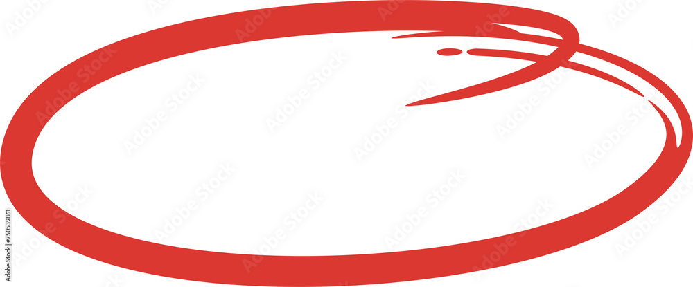 Red Hand Drawn Circle Marker Illustration Red Hand Drawn Circle Marker Illustration