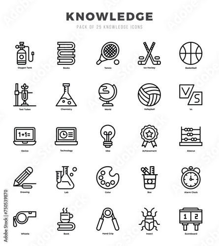 Knowledge Icon Pack 25 Vector Symbols for Web Design.