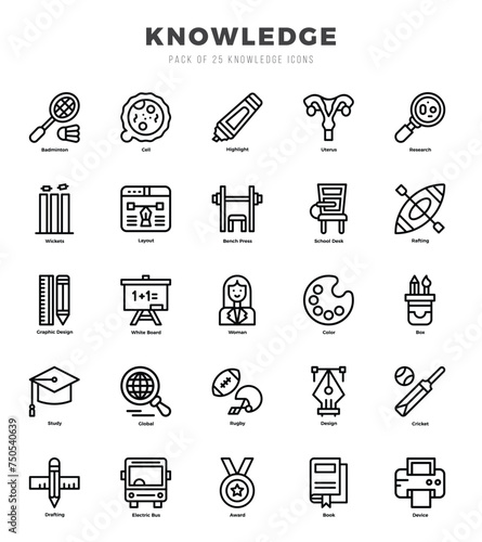 Knowledge icons set. Vector illustration.