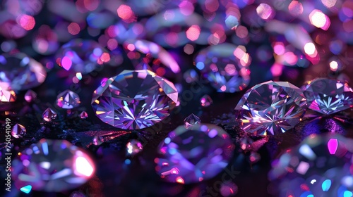 Diamonds, which are sure to win a woman's heart. Isolated on black background. Expensive jewelry. Generative AI.