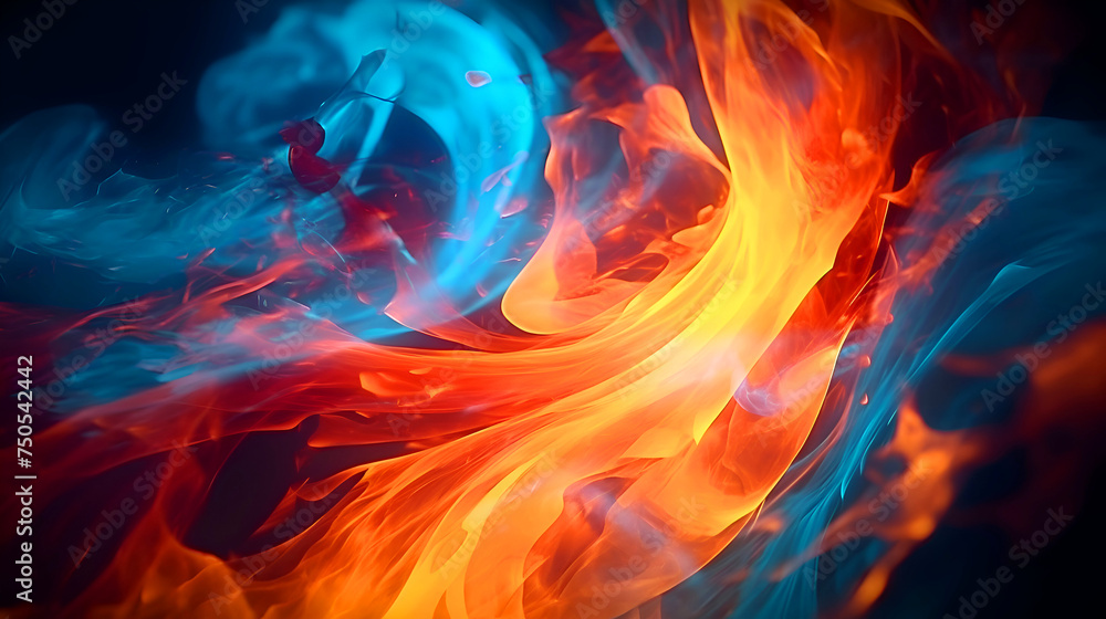 Fototapeta premium abstract fire flame texture background. abstract fire flames on black background