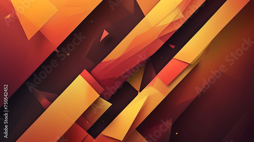 Wallpaper Mural Yellow orange red abstract background for design. Geometric shapes. Triangles, squares, stripes, lines. Color gradient. Modern, futuristic. Light dark shades. Web banner Torontodigital.ca