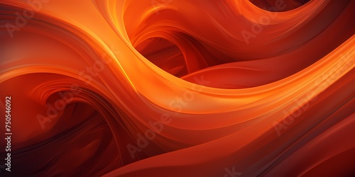 Dynamic red and orange hues in 3D waves, their glossy surface catching the light in a captivating display.