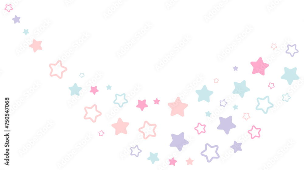Pastel stars line simple. Vector illustration.	