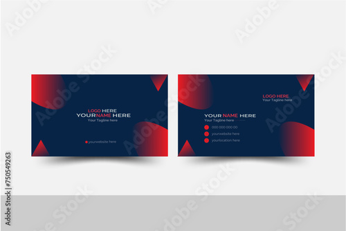  Vector creative business card template with triangles, squares, round, waves for business, technology.Modern Business Card. Modern shape with abstract silver. Luxury dark gradient background. 